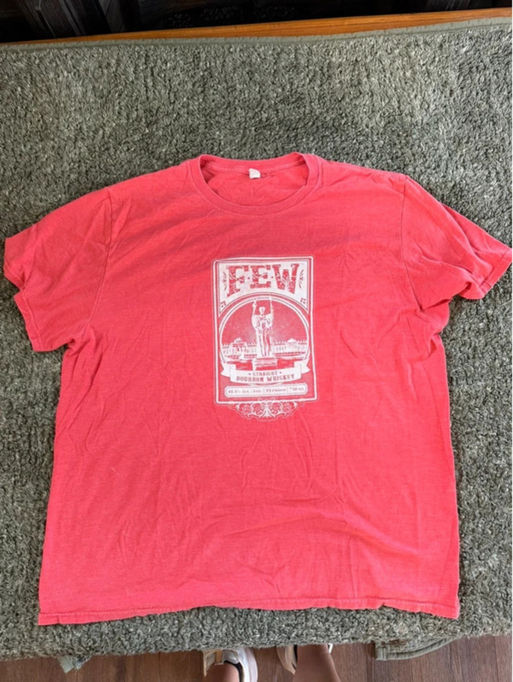 Jerzees Red Graphic T-Shirt Featuring FEW Bourbon Whiskey Design